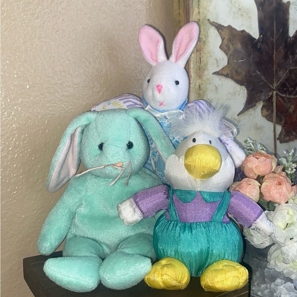 Ty Other - ⚠️ Clearance - Vintage Easter Basket Bundle TY Beanie Baby + more Plush